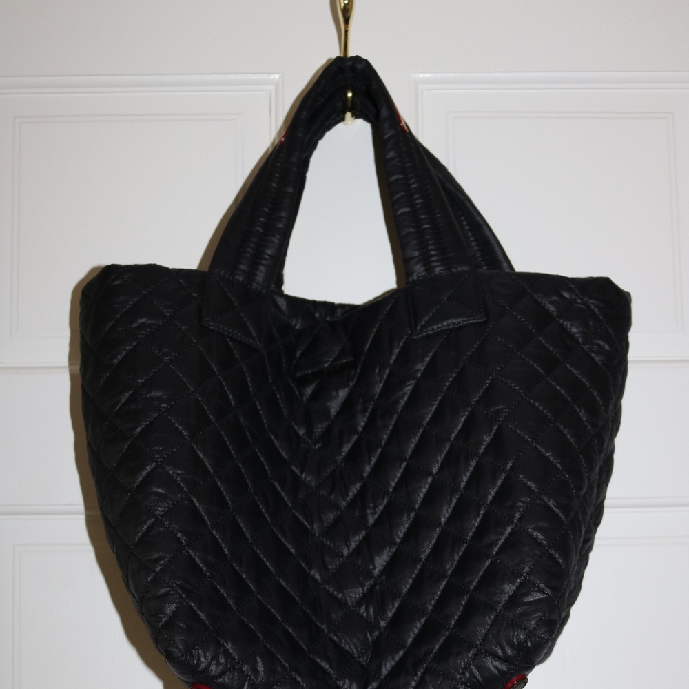 MZ Wallace quilted black micro metro tote